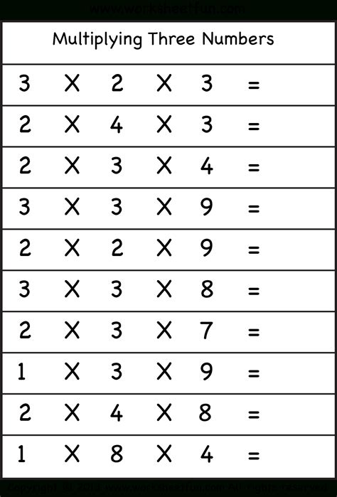 Multiplication Worksheets (3.